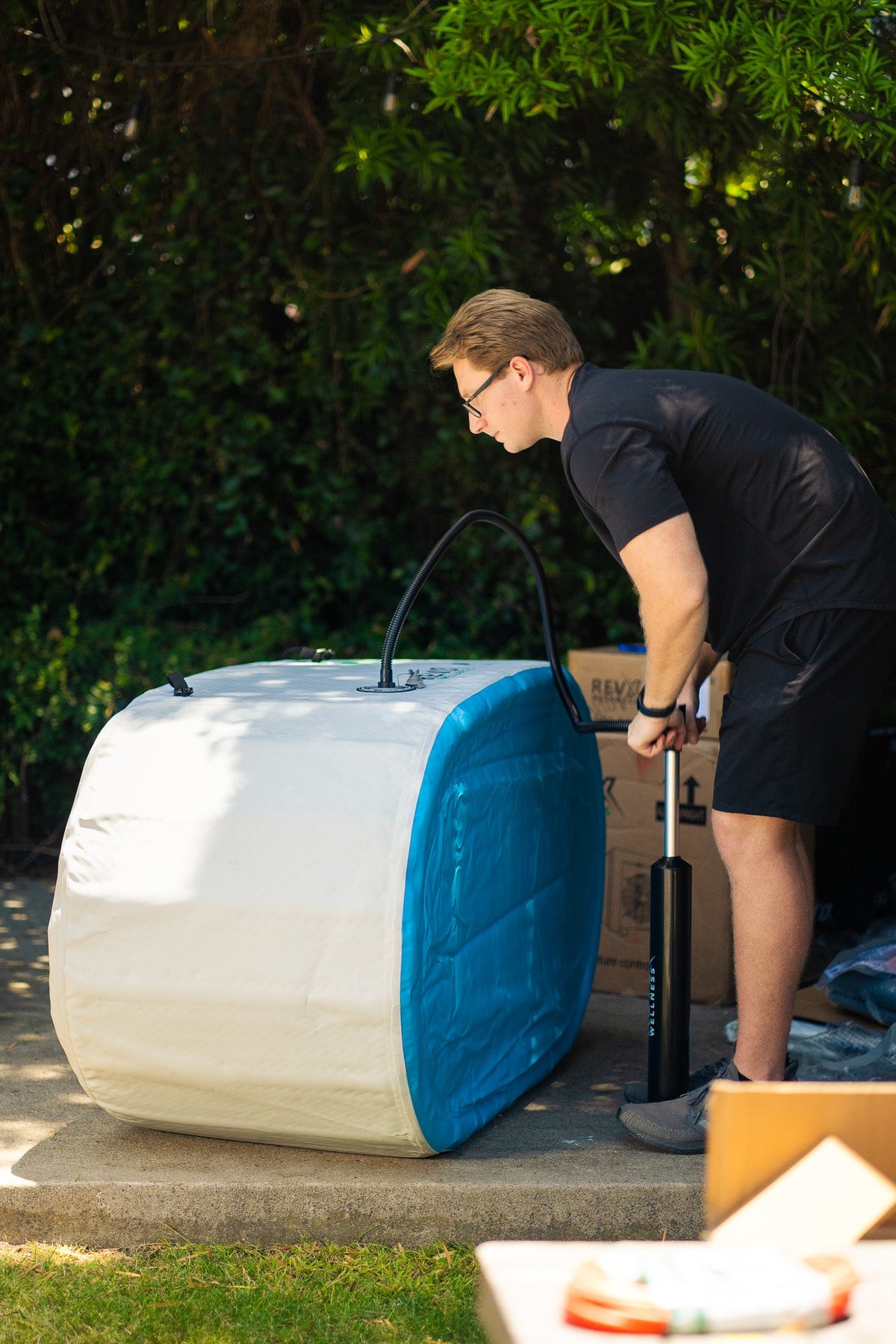 RevX Inflatable Tub Deluxe | Portable 150-Gallon Cold Plunge Tub