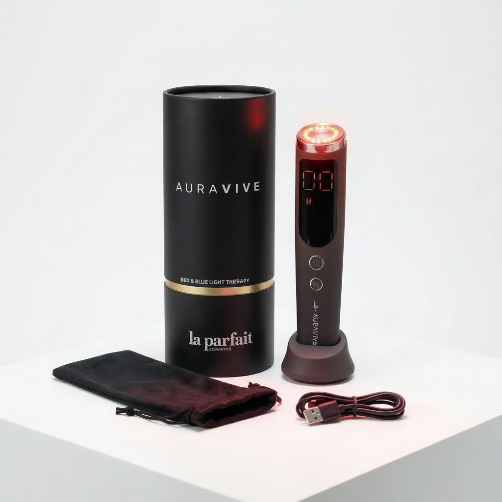 AuraVive Red, Blue & Infrared Light Device with Heat & Sonic Vibration