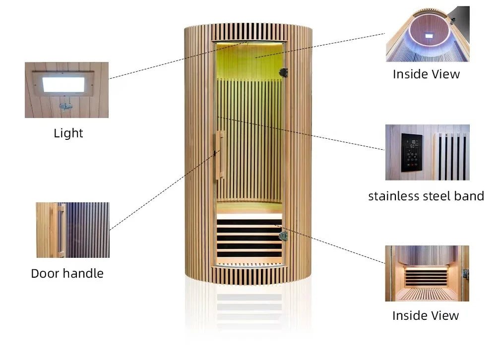 One-Person Solid Wood Dome Sauna