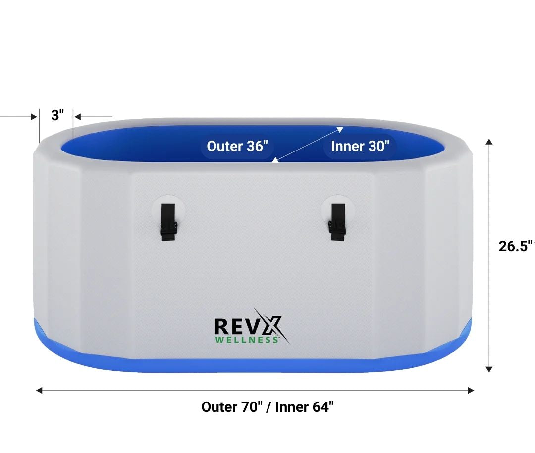 RevX Inflatable Tub Deluxe | Portable 150-Gallon Cold Plunge Tub