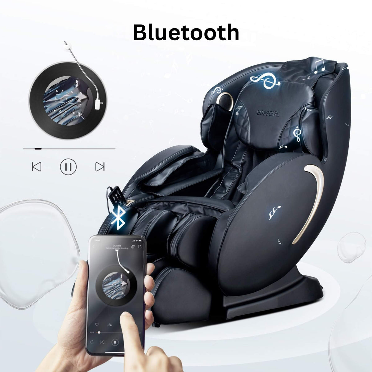 BossCare Full-Body 3D Zero-Gravity Shiatsu Recliner Massage Chair with App