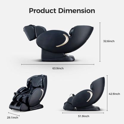 BossCare Full-Body 3D Zero-Gravity Shiatsu Recliner Massage Chair with App
