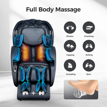 BossCare Full-Body 3D Zero-Gravity Shiatsu Recliner Massage Chair with App