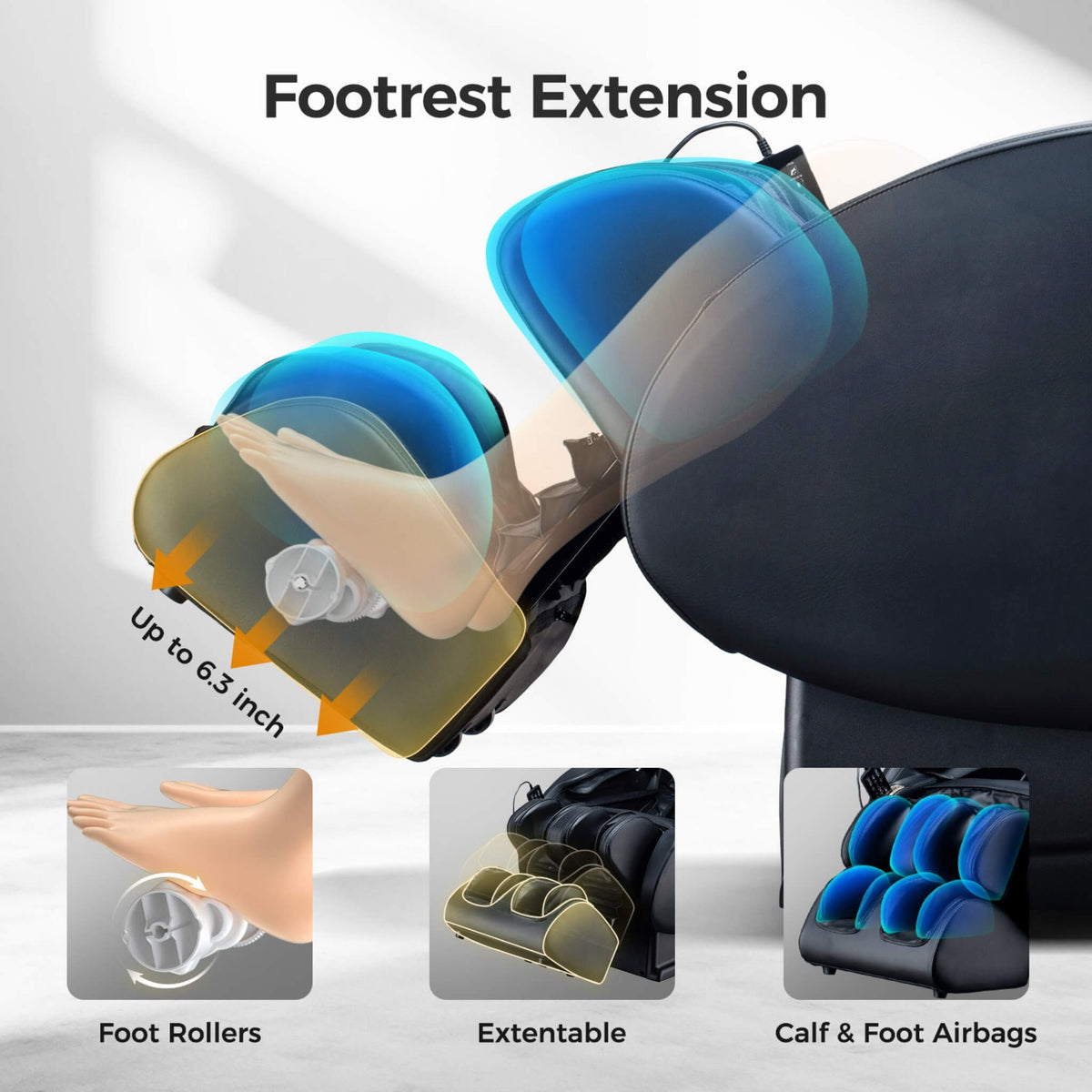 BossCare Full-Body 3D Zero-Gravity Shiatsu Recliner Massage Chair with App