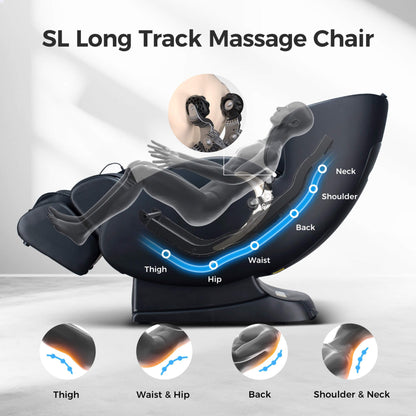 BossCare Full-Body 3D Zero-Gravity Shiatsu Recliner Massage Chair with App