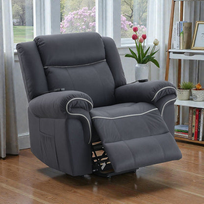 Domana Power Lift Massage Recliner with Heat – Dark Blue