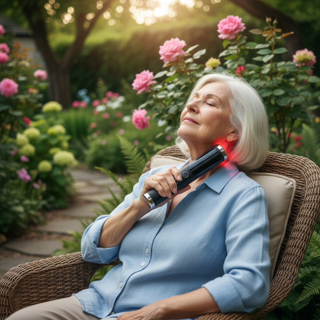 AuraVive Red, Blue & Infrared Light Device with Heat & Sonic Vibration